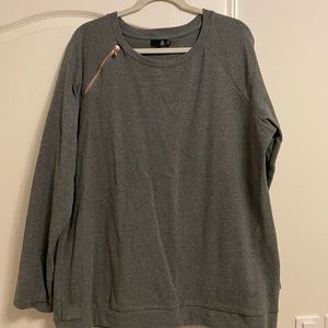 Scoop Neck Sweater with Zipper Accent